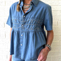 Loopty Lou Denim Top