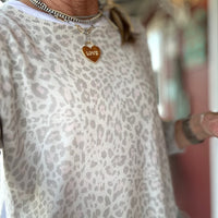 Leopard Tee Lined Sweater