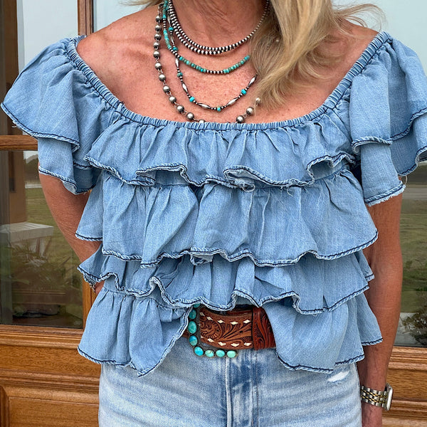 Blue Skies Chambray Top