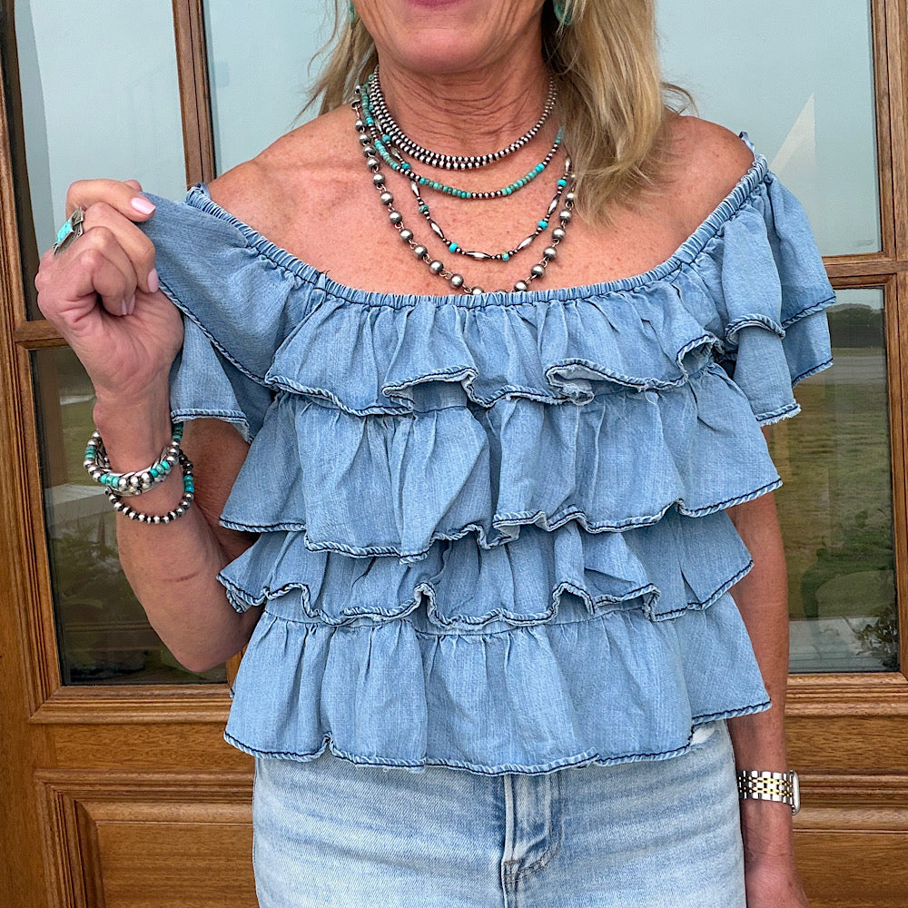 Blue Skies Chambray Top