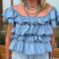 Blue Skies Chambray Top