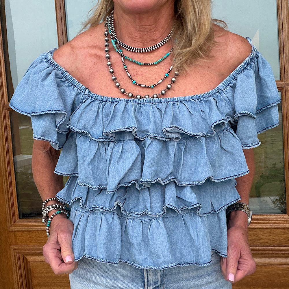 Blue Skies Chambray Top