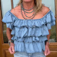 Blue Skies Chambray Top