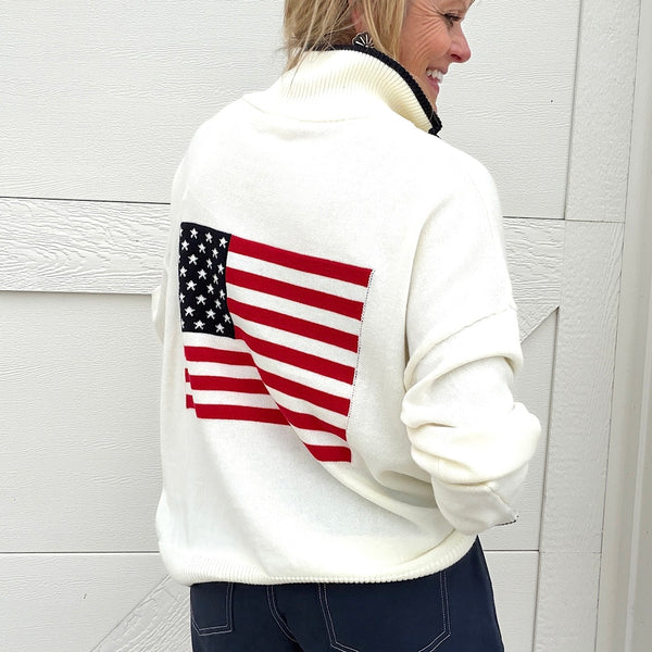 Stars & Stripes Half Zip Sweater