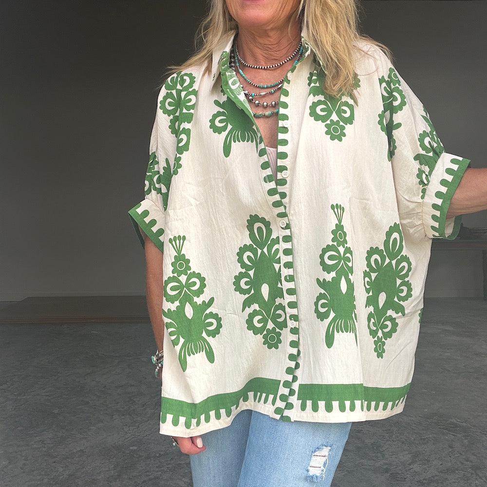 Boho Border Blouse
