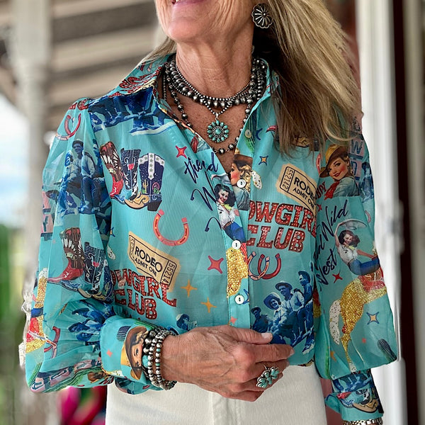 Turquoise Cowgirl Blouse