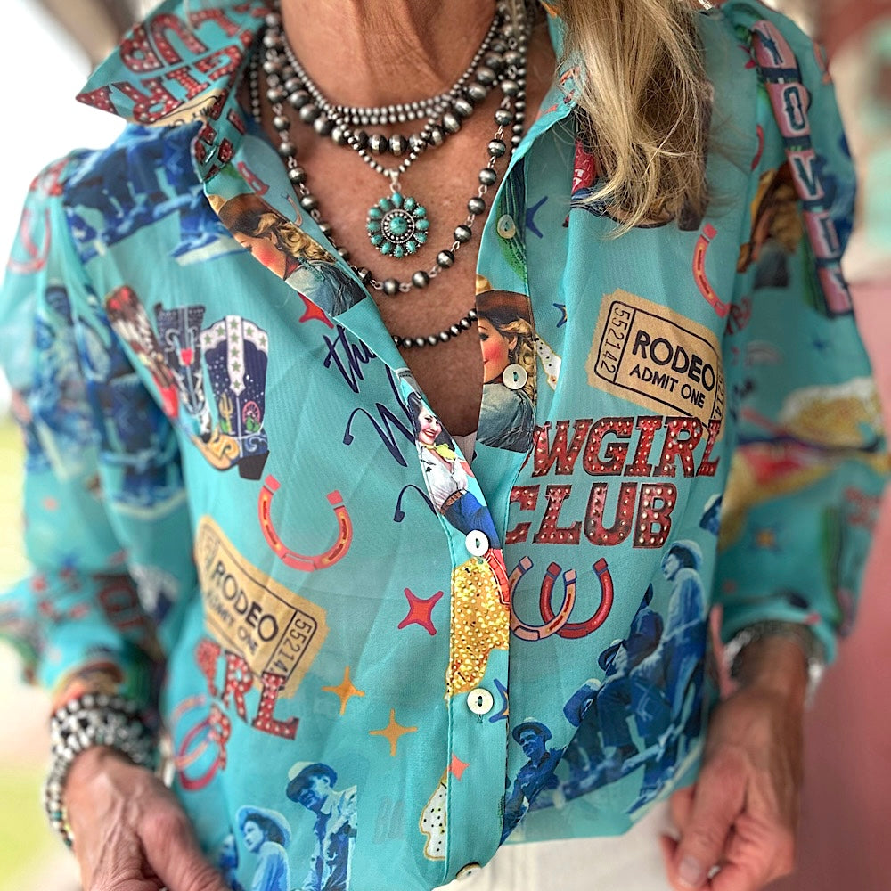 Turquoise Cowgirl Blouse