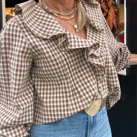 Sweet Caroline Plaid Blouse