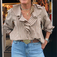 Sweet Caroline Plaid Blouse