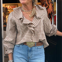 Sweet Caroline Plaid Blouse