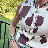 Cowprint Sweater Vest