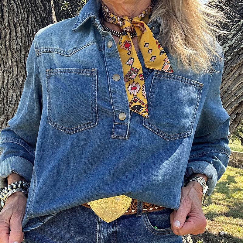 Denim Pullover Shirt