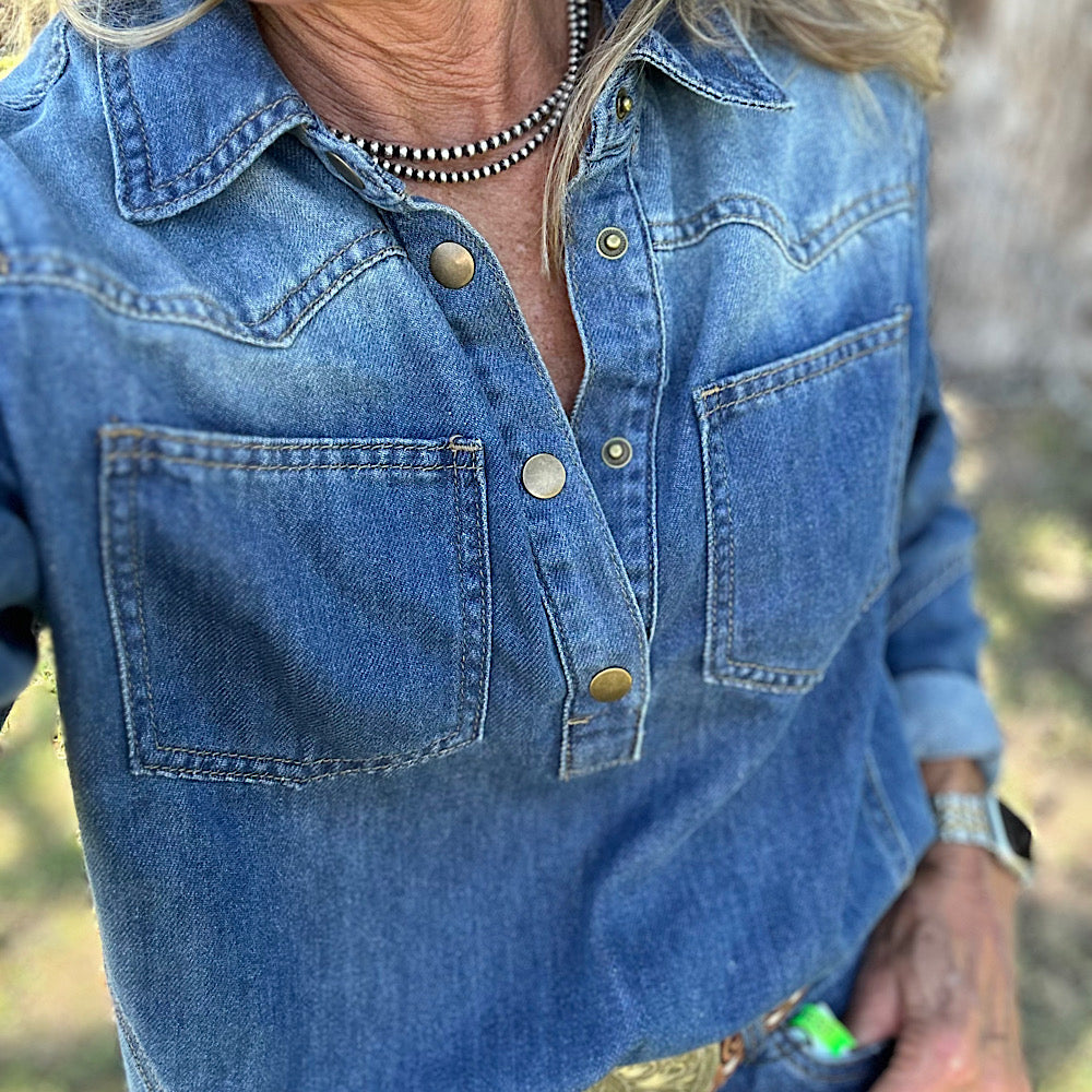 Denim Pullover Shirt