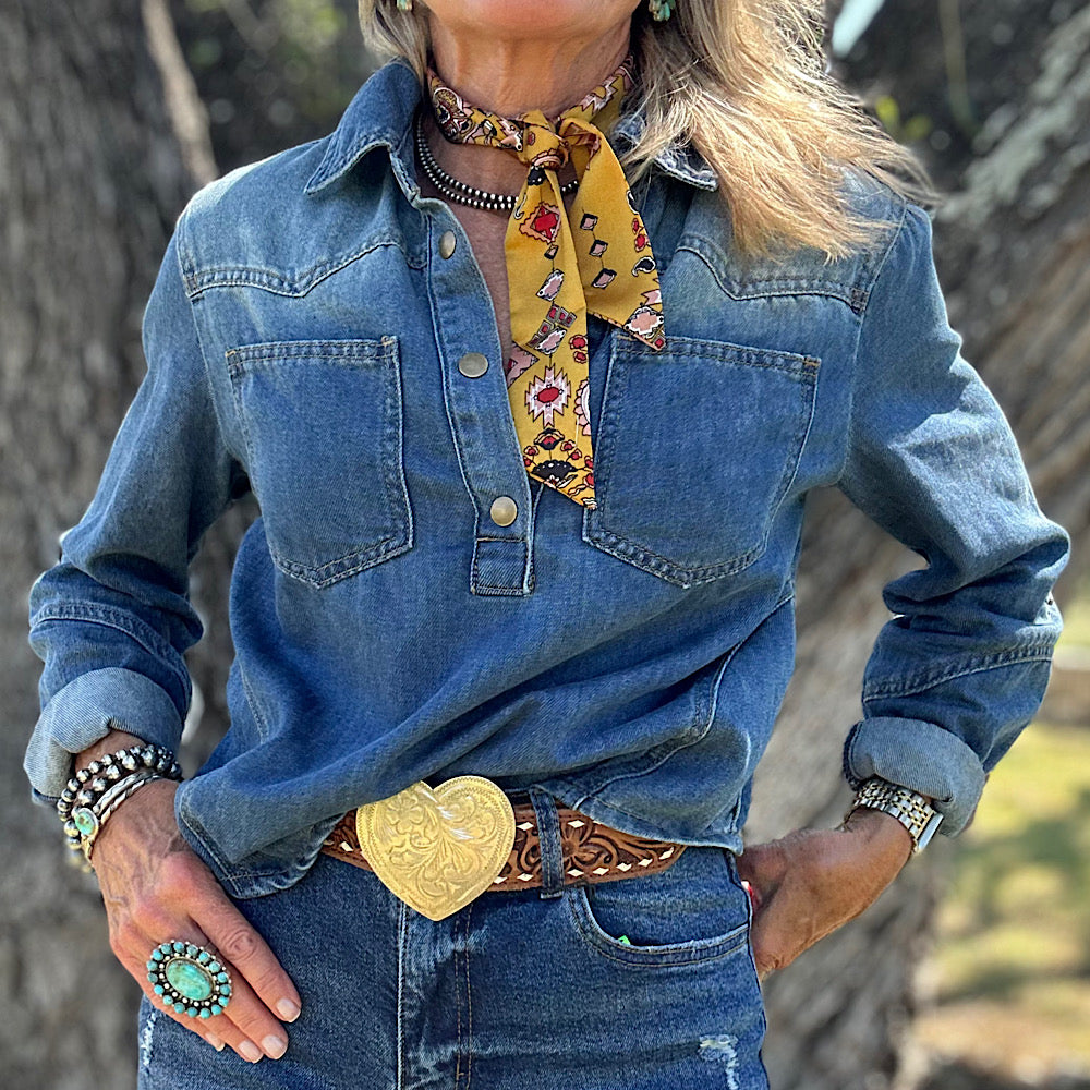 Denim Pullover Shirt