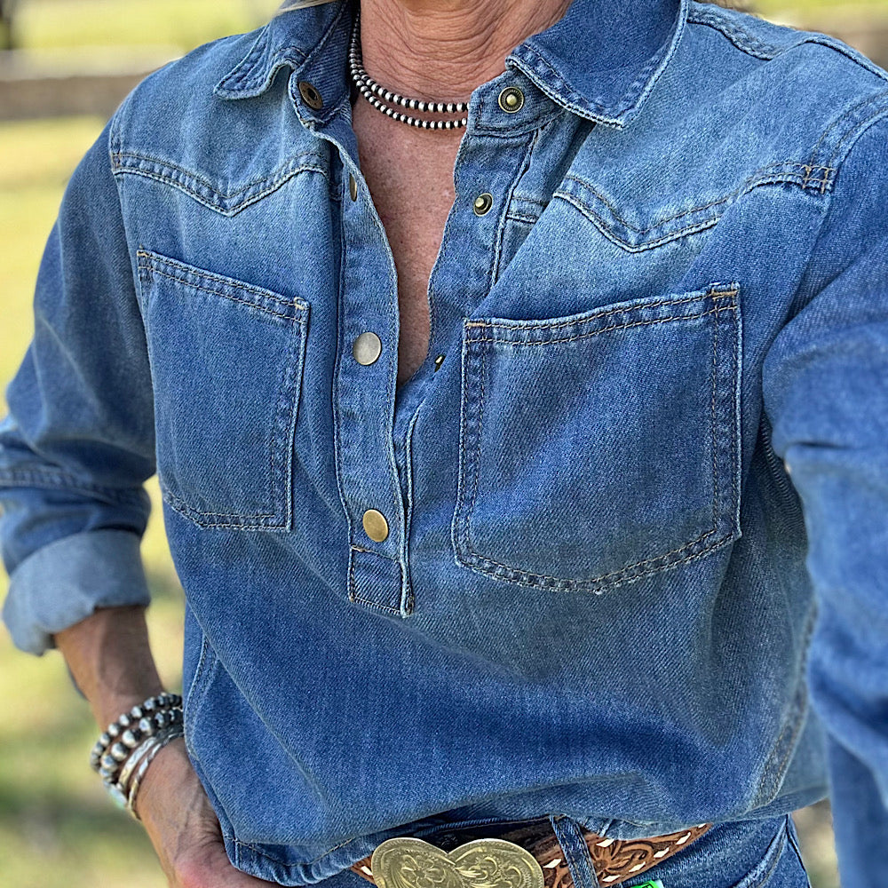 Denim Pullover Shirt