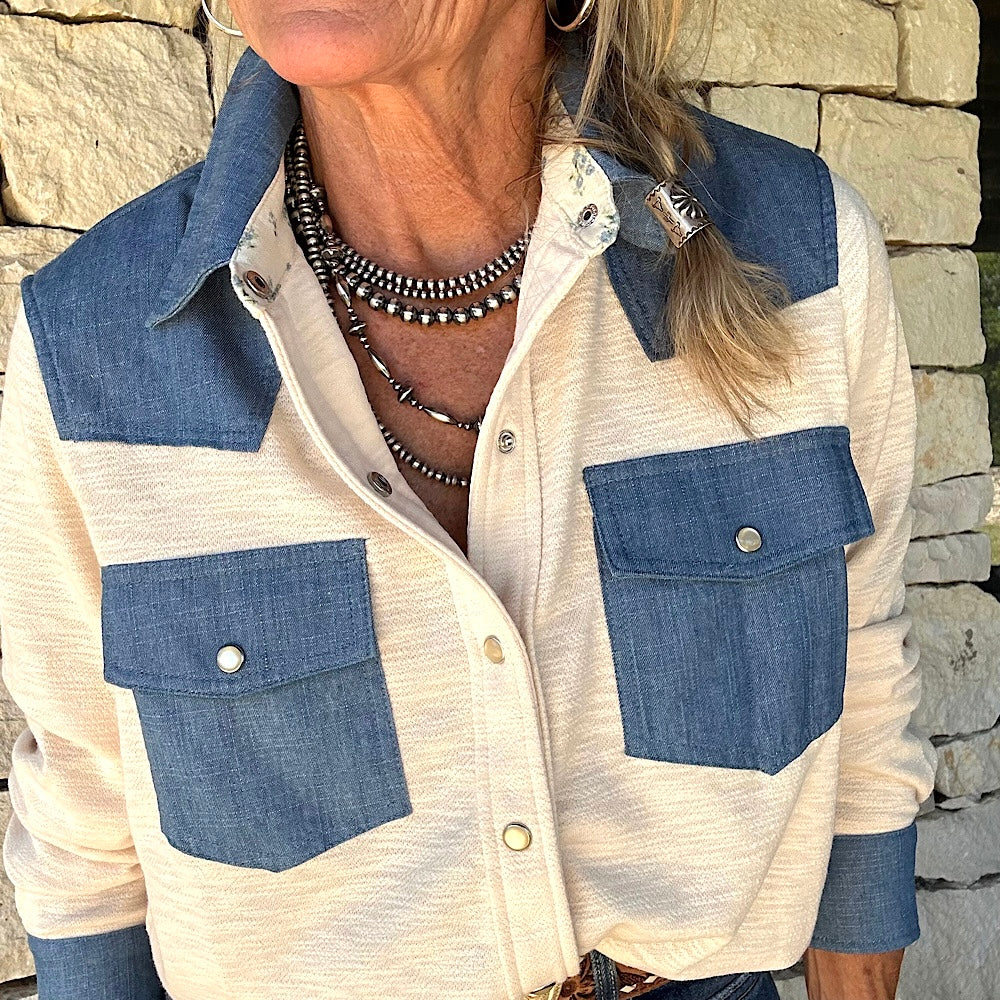 Denim & Knit Shirt