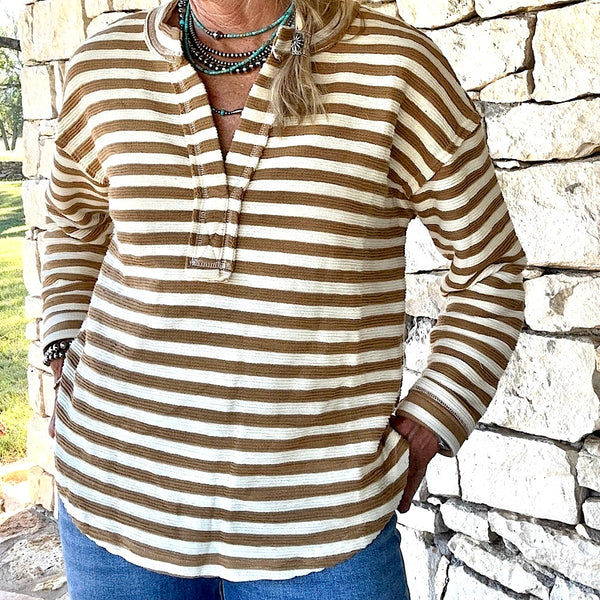 Textured Strip Top