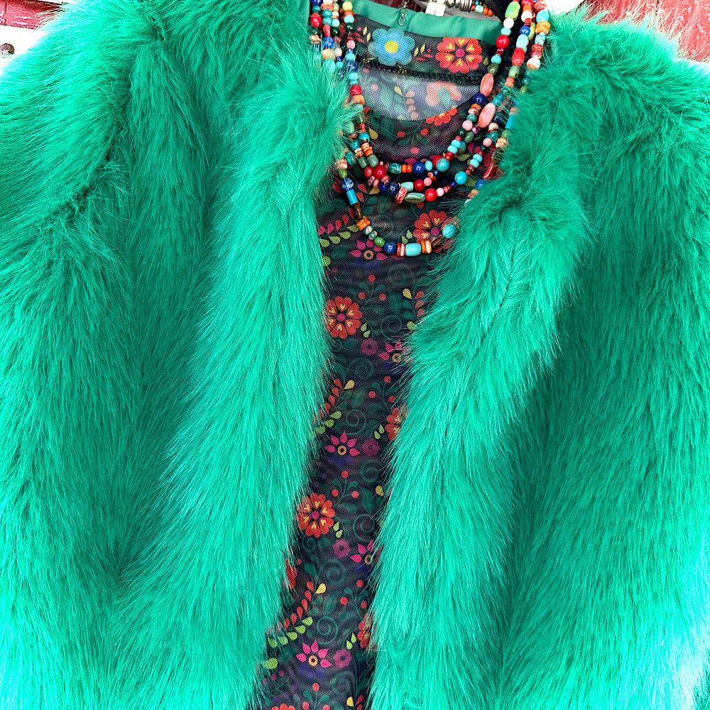 Fab Green Fur Jacket