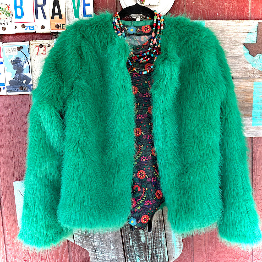 Fab Green Fur Jacket