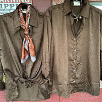 Brown Button UP