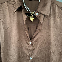 Brown Button UP