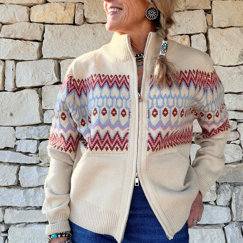 Fair Isle Zip Cardigan