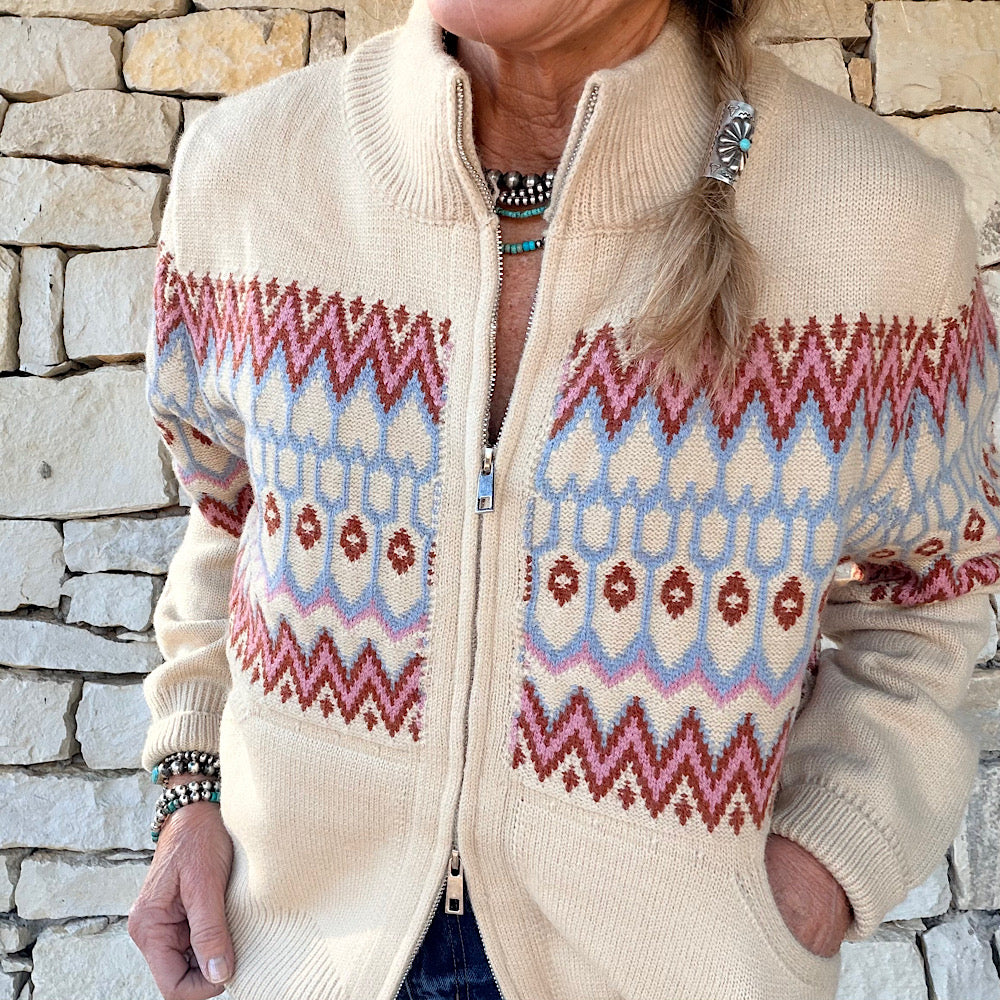 Fair Isle Zip Cardigan