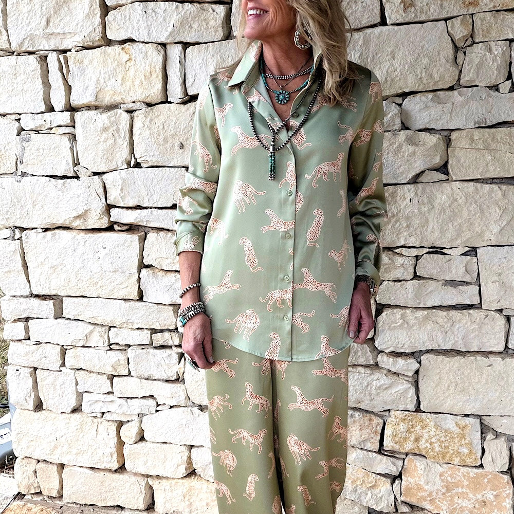 Leopard Lounge Blouse & Top