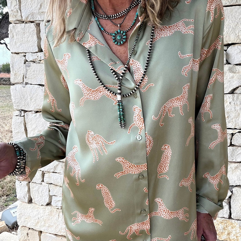 Leopard Lounge Blouse & Top