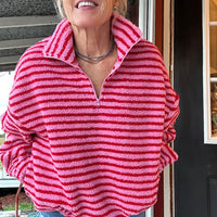 Pink Candy Stripe Pullover