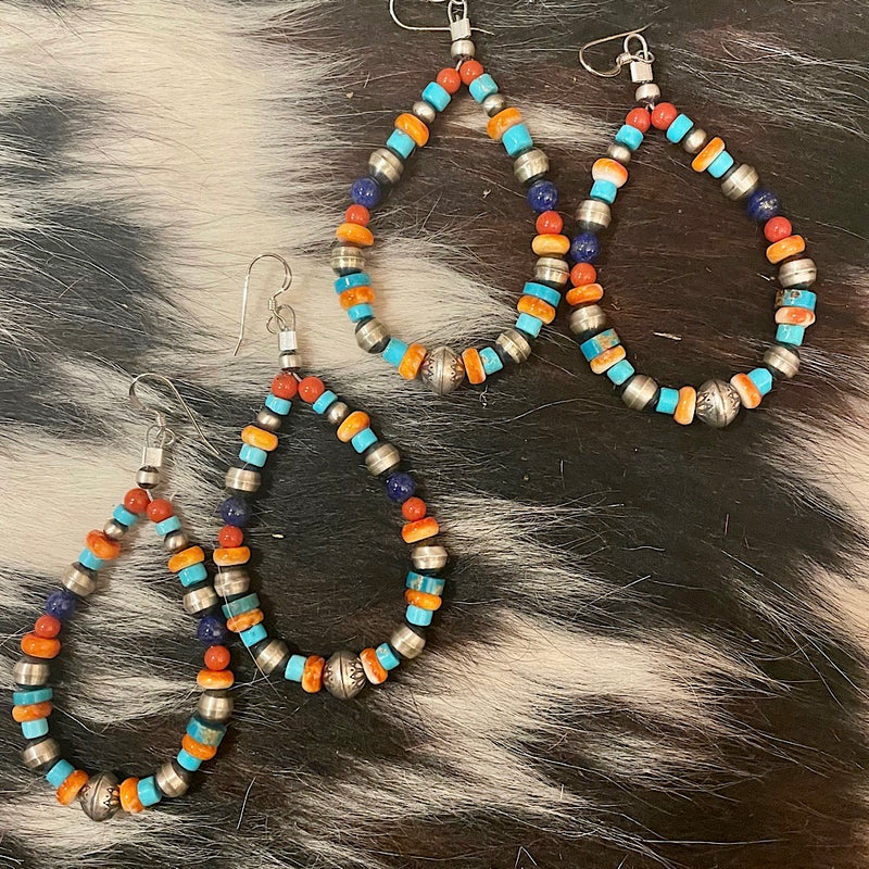 Stamped Navajo Pearl and Turquoise Necklace - Buffalo Mercantile