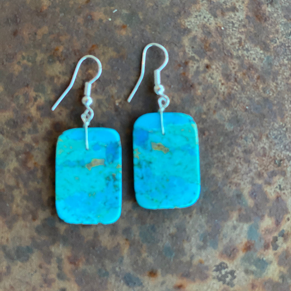 Turquoise Slab Earrings