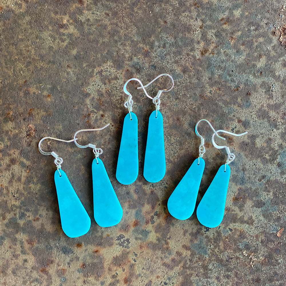 Turquoise slab earrings hotsell